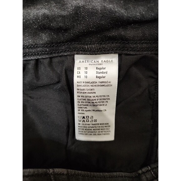 American Eagle Skinny Kick Jeans Womens 10 Black Next Level Stretch - Picture 8 of 9